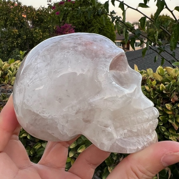 Quartzy Flower Agate Skull - Picture 8 of 10